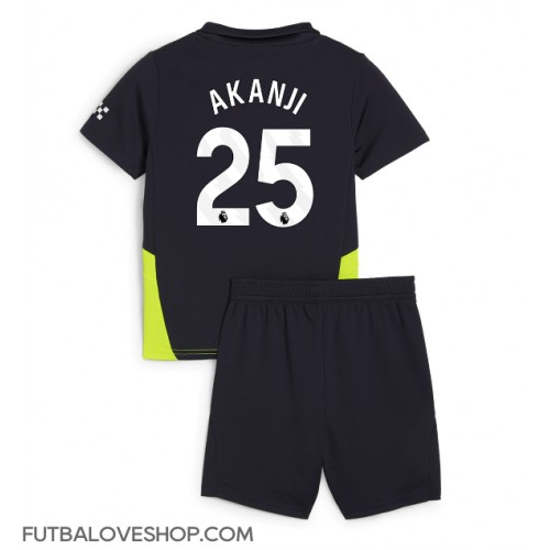 Dres Manchester City Manuel Akanji #25 Preč pre deti 2024-25 Krátky Rukáv (+ trenírky)